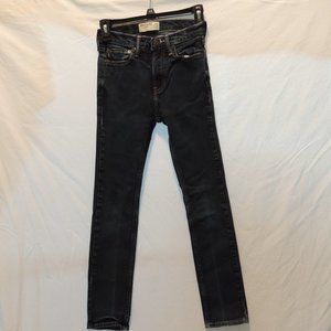 Boy's Abercrombie Kids Sz 13/14 Slim Skinny Jeans Zip Fly Button  A&F Dark Wash